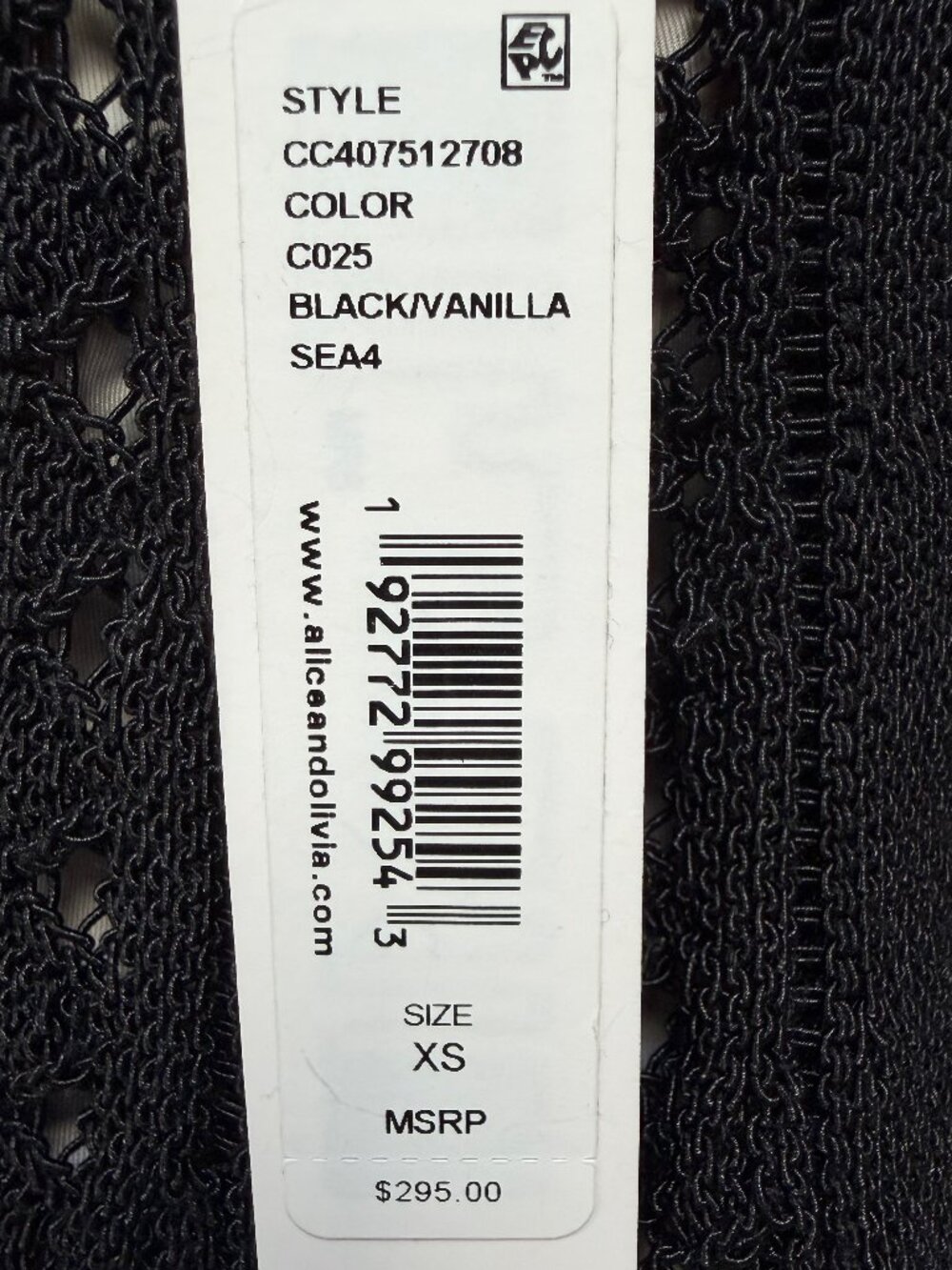 NWT Alice + Olivia "Florrie" Black Crochet Mini Skirt and Top Set - Size XS - Picture 7 of 16